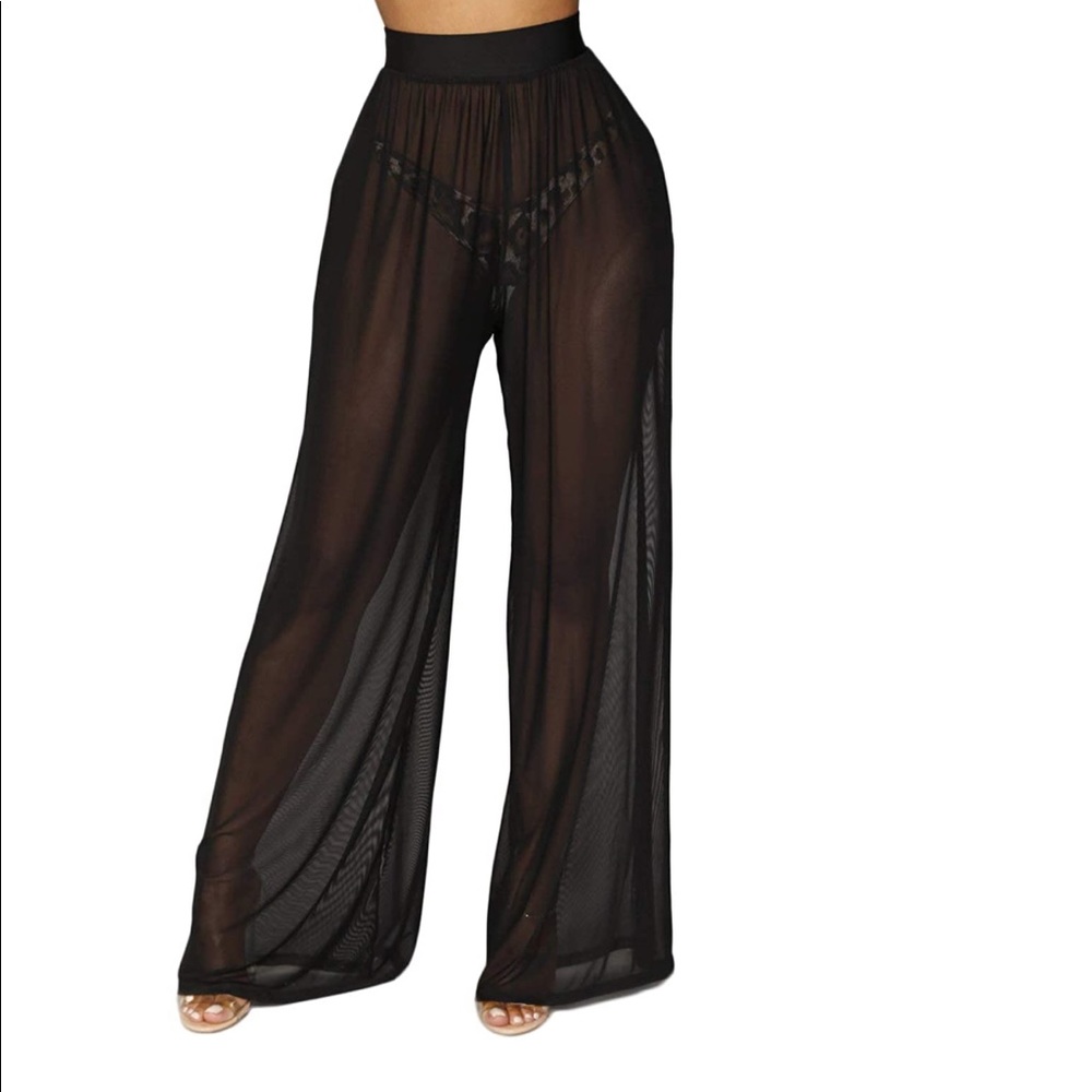 See through mesh pants/bikini cover